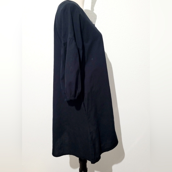 Bitten by Sarah Jessica Parker Black Tunic Dress 3/4 Sleeve Button Front Size XL - Picture 5 of 13